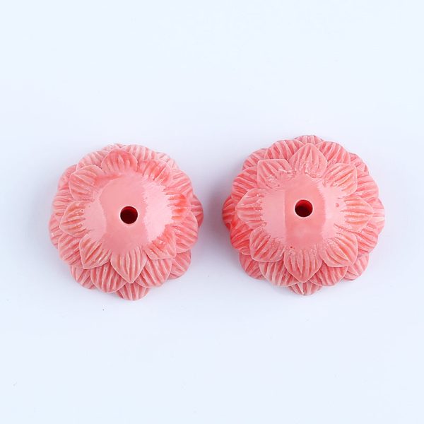 BITEFU 1Pair Pink Conch Shell (Made Of Powder Of Shell, Color Is Enhanced ) Lotus Flower, 17.2g For Cheap