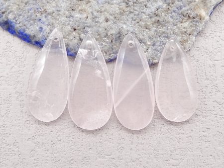 4 PCS Natural Rose Quartz Pendant Beads ,26×11×4mm,23×11×4mm ,6.9g Sale