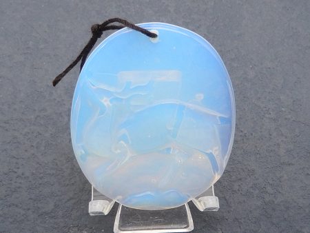 New! Carved Opalite Deer Shape Gemstone Pendant Bead, Popular pendant, Best Gift, 44x36x6mm, 13.7g Fashion