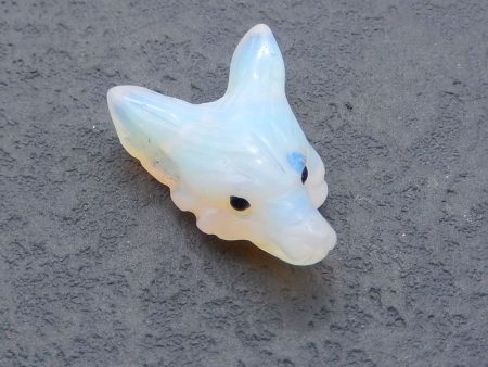 Opalite Carved wolf head Pendant Bead 23*17*9mm, 3.8g Discount