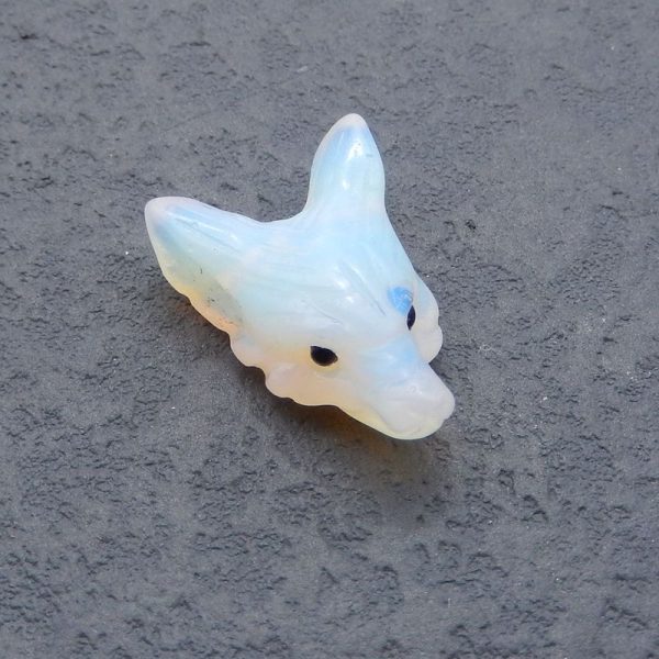 Opalite Carved wolf head Pendant Bead 23*17*9mm, 3.8g Discount