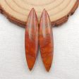 Natural Red Creek Jasper Cabochons Paired 42x9x5mm, 6.9g For Cheap