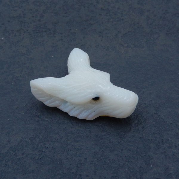 Opalite Carved wolf head Pendant Bead 35x27x13mm, 12.2g Online