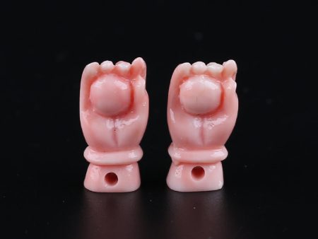 BITEFU 1Pair Pink Conch Shell (Made Of Powder Of Shell, Color Is Enhanced ) Hand , 1.8g Online Sale