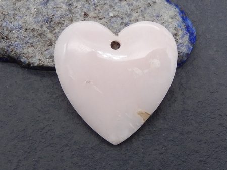 New Natural  Pink Opal Heart Gemstone Pendant Bead, Popular Drilled Pendant For DIY Making,Gemstone For Jewelry Making, 39×38×6mm, 10g For Discount