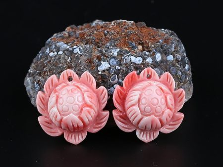 BITEFU 1Pair Pink Conch Shell (Made Of Powder Of Shell, Color Is Enhanced ) Lotus Flower, 5.6g Online