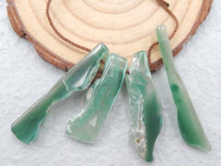 4 PCS Natural Chalcedony Pendant Beads 36x7x5mm, 28x11x4mm, 8.6g on Sale