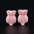 BITEFU 1Pair Pink Conch Shell (Made Of Powder Of Shell, Color Is Enhanced ) Owl , 8.8g For Sale