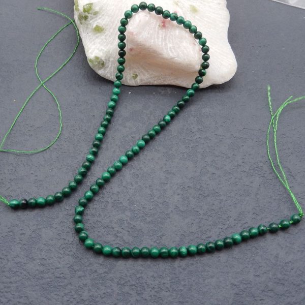 1 Strand Natural Malachite Beads for Bracelet 4mm, 16 inches length, 14g Online