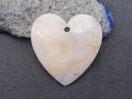 New Natural  Pink Opal Heart Gemstone Pendant Bead, Popular Drilled Pendant For DIY Making,Gemstone For Jewelry Making, 39×38×6mm, 10.9g Online