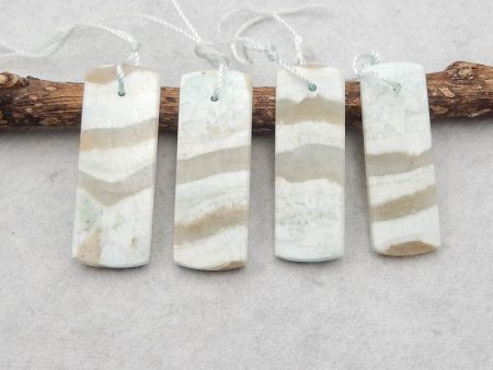 4 PCS Natural Hemimorphite Pendant Beads 33*11*2mm, 34*12*3mm, 12.3g For Sale