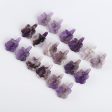 BITEFU 1 Pair Carved Natural Amethyst Flower Gemstone Earring Beads, Popular Flower Beads For Jewelry DIY Making, 10g Discount