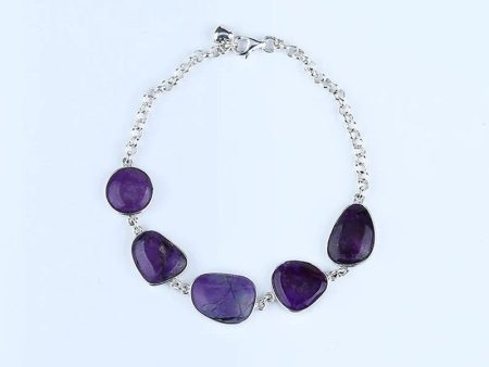 Natural Sugilite Buckle Bracelet with 925 Sterling Silver Accessory 15x11x4mm, 11x11x3mm, For Discount